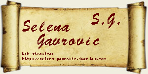Selena Gavrović vizit kartica